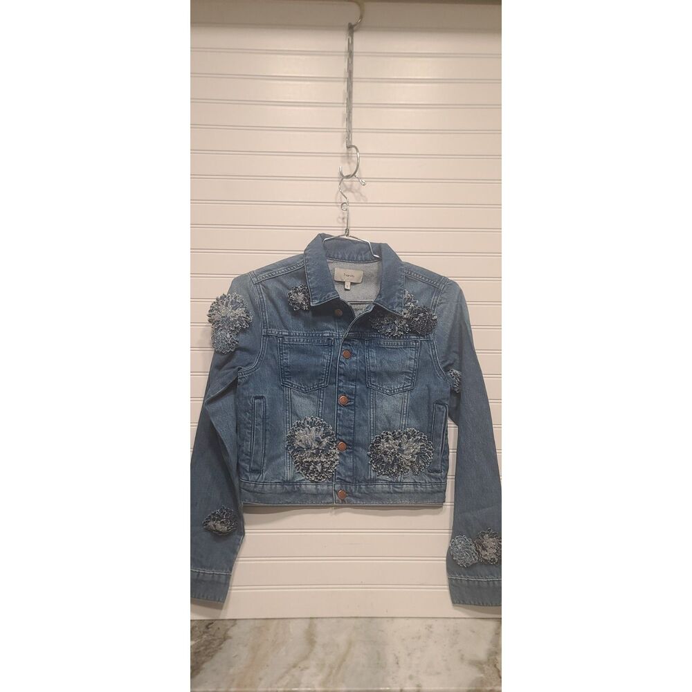 Triarchy Ms. Jones Floret Classic Denim Jacket Size S NWOT